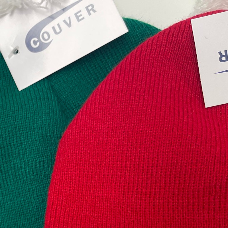 COUVER - Gorro Unisex de Punto acrílico con Pom Pom,