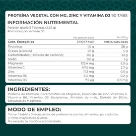 Pronat  Magnesio  Zinc con proteína vegetal - 90 tabletas