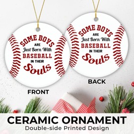 NewEleven Baseball Gifts Ceramic Christmas Tree Ornament for Baseball Lover - Some Boy with Baseball Funny Christmas Ornaments - Baseball Gifts for Boys, Baseball Decor - 2024 Christmas Ornaments