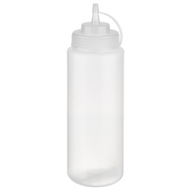 APS 93259 Squeeze Bottle, Diameter 8 cm, Height 26.5 cm, 1,025 ml, Polyethylene, Transparent, with Screw Lid and Cap