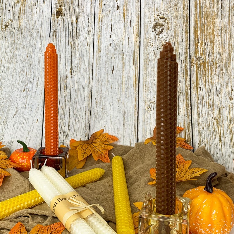 Lacaser Beeswax Taper Candles 14 Pack, 9" Long Candle Sticks,
