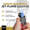 Palió Veneto Quadruple Jet Flame Butane Torch Lighter, Red| High