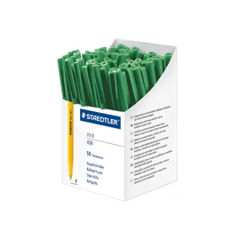 Staedtler Stick 430 F-5CP5 Ballpoint Pen Fine Ballpoint Pen Fine - Green (Pack of 50)