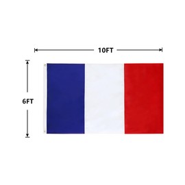 ACWIPT France Flag French National Flags 6x10FT,Vivid Color,100D Premium Polyester Banner with Brass Grommets for Indoor and Outdoor. (6x10ft)