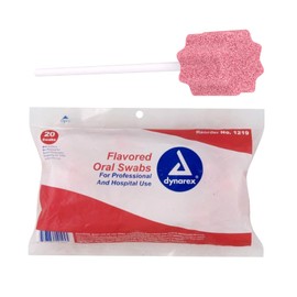 Dynarex Dentifrice-Flavored Swabsticks, Pleasant Tasting Cotton Swabs that Gently Soothe and Refresh Dry Mouth, 20 Swabsticks per Pack