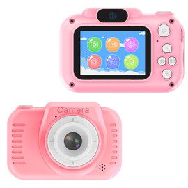 VisionKids Upgrade Kids Selfie Camera,Christmas Birthday Gifts for Boys Age 3-8,1080P HD Digital Video Cameras for Toddler, with 32GB SD Card (Pink)