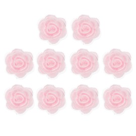 PATIKIL 10Pcs Flower Lace Embroidery Applique, 3D Embroidered Floral Sew on Patch with Organza Applique for Clothing Wedding Dress DIY Clothes Craft, Pink