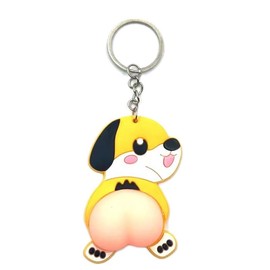 XLCTT Funny Cartoon Butt Keychain Squeeze Key Chain Fidget Butt Doll Cartoon Mini Keyring Car Bag Wallet Key charm, J, S