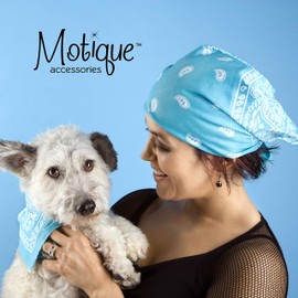 Motique Accessories 22 Inch Cotton Paisley Bandana - Brown