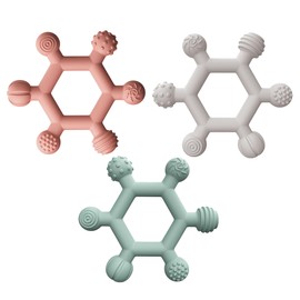 PandaEar 3er-Set Baby Beißspielzeug Beißring Beissring, Silikon Baby Spielzeug für 0 3 4 6 monate, Baby Greifling Greifringe Zahnungshilfe Zahnen Baby Hilfe, BPA-frei Silikon