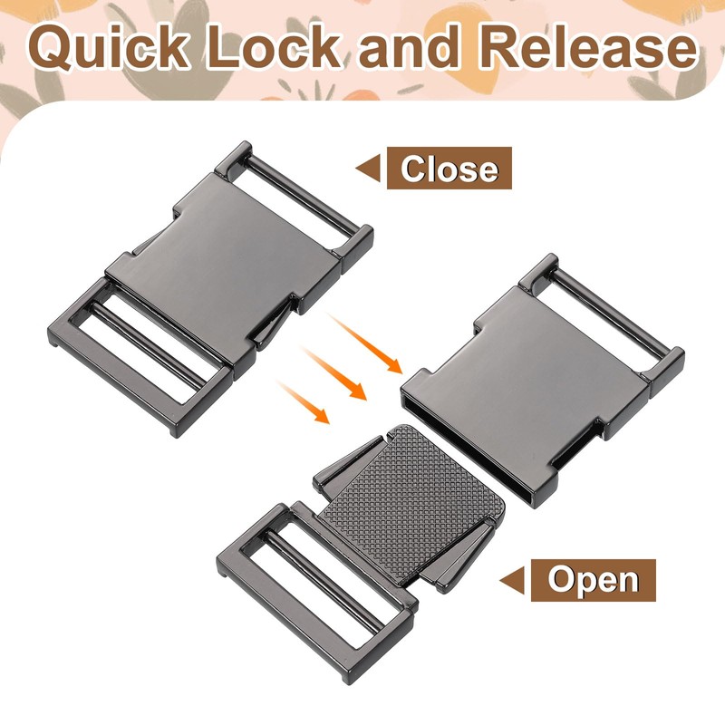sourcing map Metal Quick Side Release Buckle, 32mm/1.3" Collar Buckles