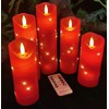 DANIP Red LED Flameless Candle with Embedded Star String, 5Piece