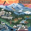 Alaska, Retro Scenes (Absorbent Ceramic Coaster, Single, Cork Back, Kitchen
