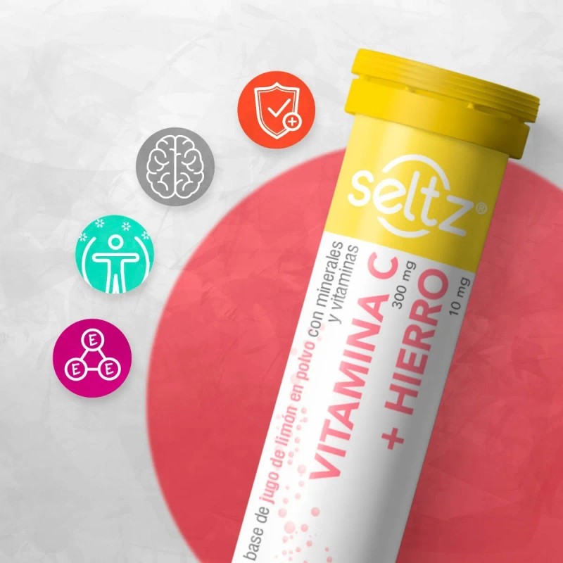 Hierro + Vitamina C Seltz 3 Pack Tabletas Efervescentes