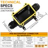 Tynoscco IP68 Waterproof Junction Box Outdoor Small 2Way Electrical Junction