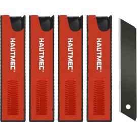 HAUTMEC 40PCS 18mm SK2H Ultra Sharp Snap Off Blades, Retractable Black Utility Knife Replacement Blades, Sharper SK2H Heavy Duty Blades, Creative Safety Box, for Box, Carpet, Rope HT0144-40PC