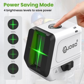 G JOGO Laser Level, Self Leveling Green Cross Line Lasers, Lazer Leveler for Picture Hanging with Brightness Adjustment, Magnetic Bracket Carrying Case Battery Included