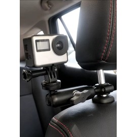 360° Dash Cam Mount for Gopro Hero 9 8 7 6 5 4 Session, Motorcycle UTV ATV Rearview Mirror Stand, Sports Camera Bracket, Bicycle Action Camera Clamp Holder for SJCAM Canon DSLR Action Camera