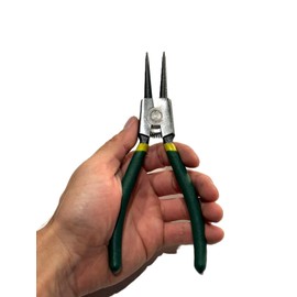 4-Piece Snap Ring Pliers Set, Ideal for 7 Inch Circlips, Internal and External Rings, with Straight and Curved Jaws, snap ring removal tool, steel ring removal. Includes Storage Case.
