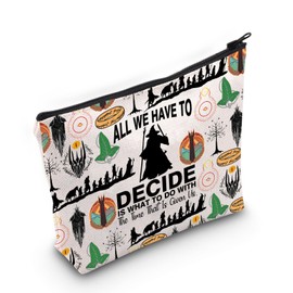 PLITI Lord Rings Movie Inspired Gifts All We Have to Decide is What to Do with The Time That is Given Us Lord Rings Fans Makeup Bag (All we Decide bagU)