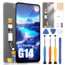 LCD Screen for Motorola Moto G14 / G54 LCD Display PAYF0010IN XT2343 Display Touchscreen Assembly with Repair Kit (6.5 Inches, Black without Frame)