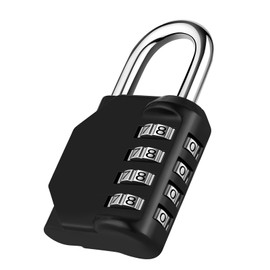 NAGE Padlocks with Code 4 Digit, Combination Padlock for Gym Locker, Code Padlock for Indoor Security and Outdoor Durability, Number Lock for Gym, School Locker, Shed, Gate, Fence, Garage (1P, Black)