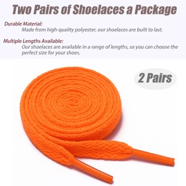 FADTOP Flat Shoelaces - Colorful Laces for Board, Sports, Casual Shoes - Universal Adults Orange 39.37inch(100cm)