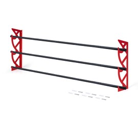 FOSHIO Vinyl Roll Holder with Poles, Metal Rack with 3pcs Extendable 70” Poles with Mounting Hardware Wall Mounted for Pulling More Rollers of Vinyl, Transfer Paper Tape, Wallpaper, Window Film