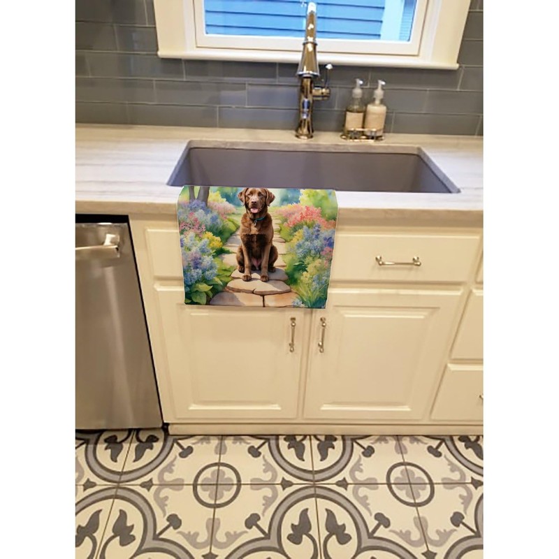 Chesapeake Bay Retriever Spring Path Kitchen Towel