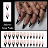 MISUD Press on Nails - Long Stiletto Glue on Nails