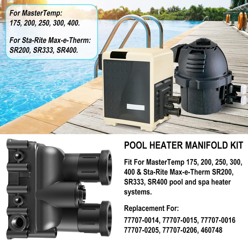 Pool Heater Manifold Replacement Parts Kit Fit For Pentair MasterTemp