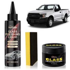 Glaspolitur Set, 100ml Glasreiniger+30g Glaspolierpulver, Auto Glaskratzer entferner, Auto Glaspolitur, Polnischer Reiniger für Windschutzscheibe Heck oder Seitenfenster