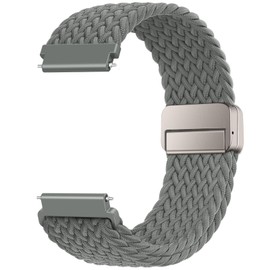 Yoohoo 18mm Watch Straps Braided Magnetic Compatible with Venu 2S/Venu 3S/Vivoactive 4S/Vivomove 3S/Forerunner 255s/255s Music/265s, Quick Release Replacement Sport Loop Watch Strap for Men and Women