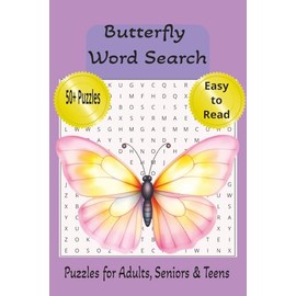 Butterfly Word Search Puzzle Book: Word Searches with Easy to Read Print about Butterflies and more | 6x9 inches, 110 pages | 50+ Puzzles...Gift for Vacation, Holiday, Birthday