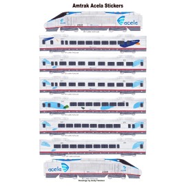Amtrak Acela 8 individual Stickers Andy Fletcher