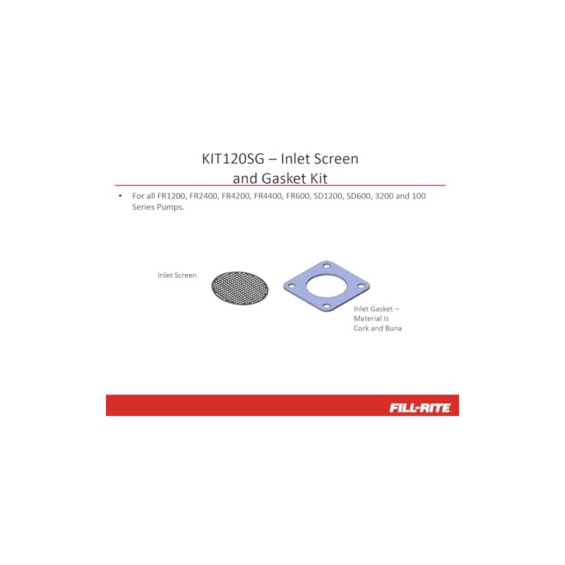 Fill-Rite KIT120SG Kit, Screen Gasket Small Pumps (600, 1200, 2400,
