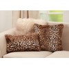 SARO LIFESTYLE Guépard Collection Cheetah Print Faux Fur Throw Pillow