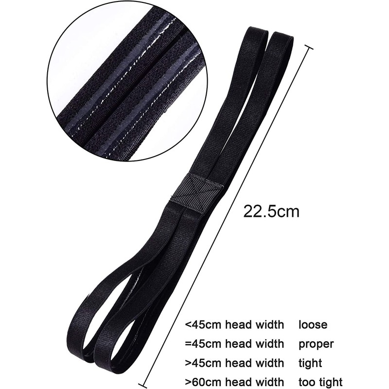 Shappy 3 Pieces Double-Straps Sport Headbands Elastic Hairband Non-Slip Sweatband