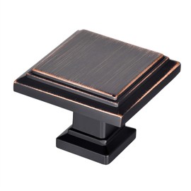 YCSJ Square Cabinet Knobs - 20 Pack / 1.3 Inch(32mm), Oil Rubbed Bronze Drawer Pulls, Vintage Cabinet Hardware for Kitchen Drawer Knobs, Bathroom Cabinet Pulls, Dresser Decorative Knobs