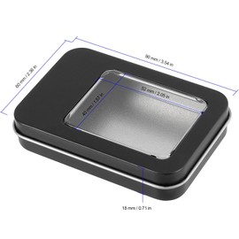 Metal Tin Box Clear Top, FUNSUEI Rectangular Empty Hinged Tins 20 Pack 3.4 x 2.3 x 0.7 Inches, Metal Tin Box Clear Top Tins for Candies, Gifts, Balms, and Small Crafts (Black)