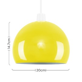 MiniSun | Mini Retro Gloss Yellow Arco Style Dome Ceiling Light Shade | Pendant Lights, Home Décor & Improvement Essential