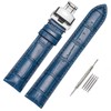 Moran Genuine Leather Watch Band, Replacement Strap, D Buckle, For