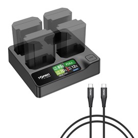 Accoon Toprig NP-FZ100 4-Channel Battery Charger，PD 60W Fast Charging for Sony A1/A 6600/A 6700/A 7 III/A7R III/A 7C/A7CR/A 7S III/A 7R IV/A 7R V/A 9 II/A 9 III/ZV-E1/ZV-E1，FX3/FX30 Camera Battery