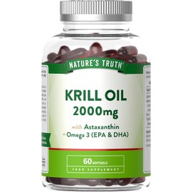 Nature's Truth Krill Oil 2000mg - 60 Softgels - with Astaxanthin and Omega 3 (DHA & EPA)