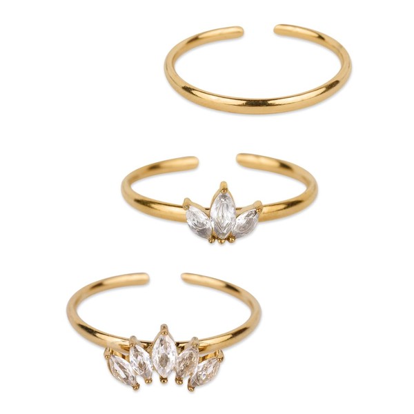 LuckyLy Set Anillos de Mujer, Acero Inoxidable con Baño de