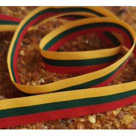 Lithuanian National Flag Ribbon, Tricolour Lanyard for Patriotic Events, Yellow-Green-Red, 1, 5 or 10 Meters (1)