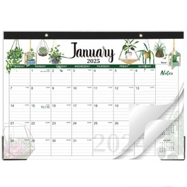 2025 Desk Calendar - 12 Months Desk Calendar 2025, JAN. 2025 - DEC. 2025, Desk Top Calendar 2025, 17" x 12" Large Desk Calendar with Cutting Lines, Corner Protectors, Notes Section