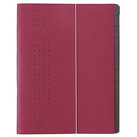 Elba Chic Folder A4 Cardboard 12 Compartments Bordeaux