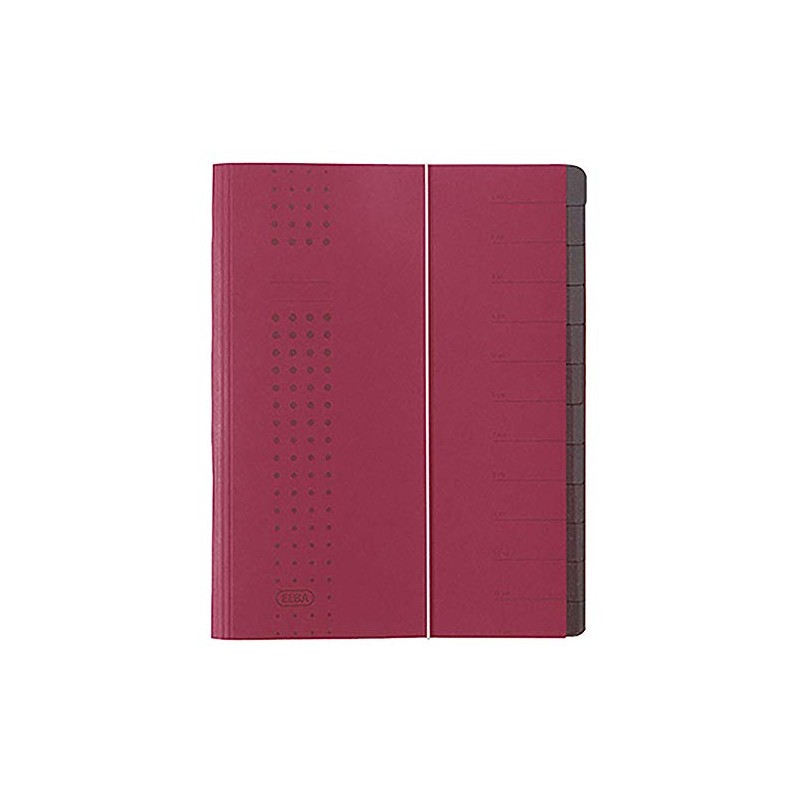 Elba Chic Folder A4 Cardboard 12 Compartments Bordeaux
