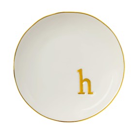 COMMGOAL Ceramic Ring Holder for Jewelry, Jewelry Tray, Ring Dish, Aesthetic Room Decor, Engagement Gifts Bride Gifts Wedding Gifts for Women, White, 4.75"(H)